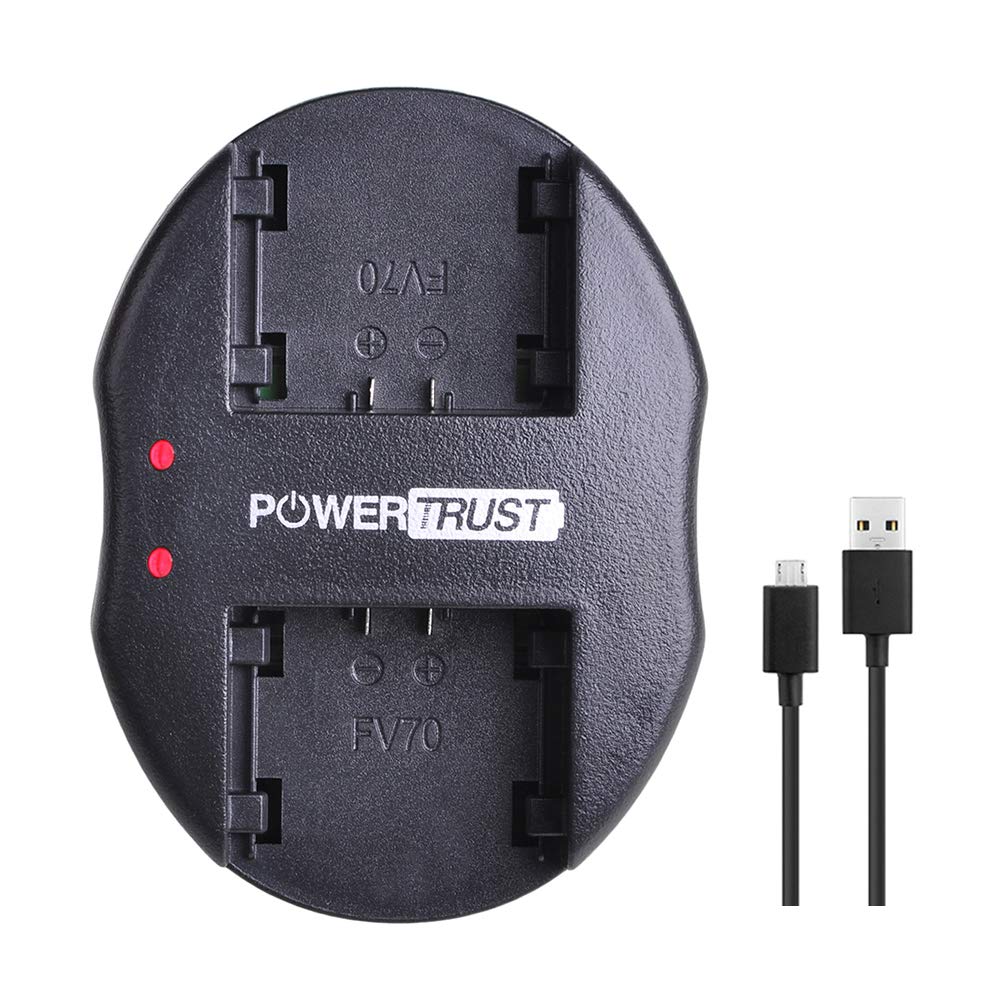 PowerTrust 2-Pack NP-FP50 Battery and Dual Charger for NP-FP30,NP FP50,NP-FP60,NP-FP70,NP-FP90,NP-FP51,NP-FP71,NP-FP91 Series DCR-HC30 40 43E 65 85
