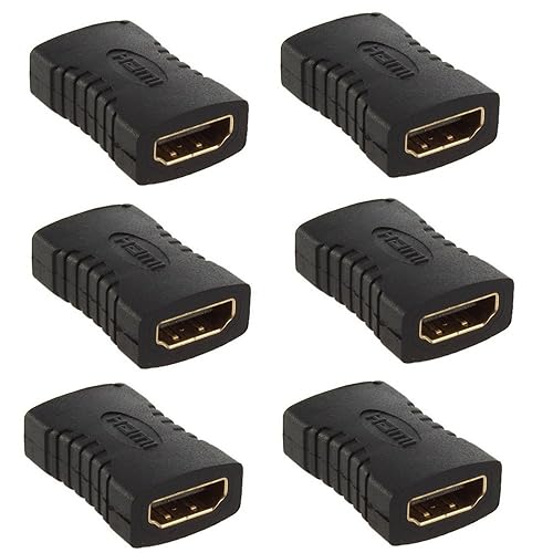 exgoofit HDMI Female to HDMI Female Coupler Connector Pack 6pcs Adapter Extender F/F High Speed