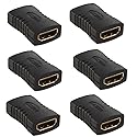 exgoofit HDMI Female to HDMI Female Coupler Connector Pack 6pcs Adapter Extender F/F High Speed