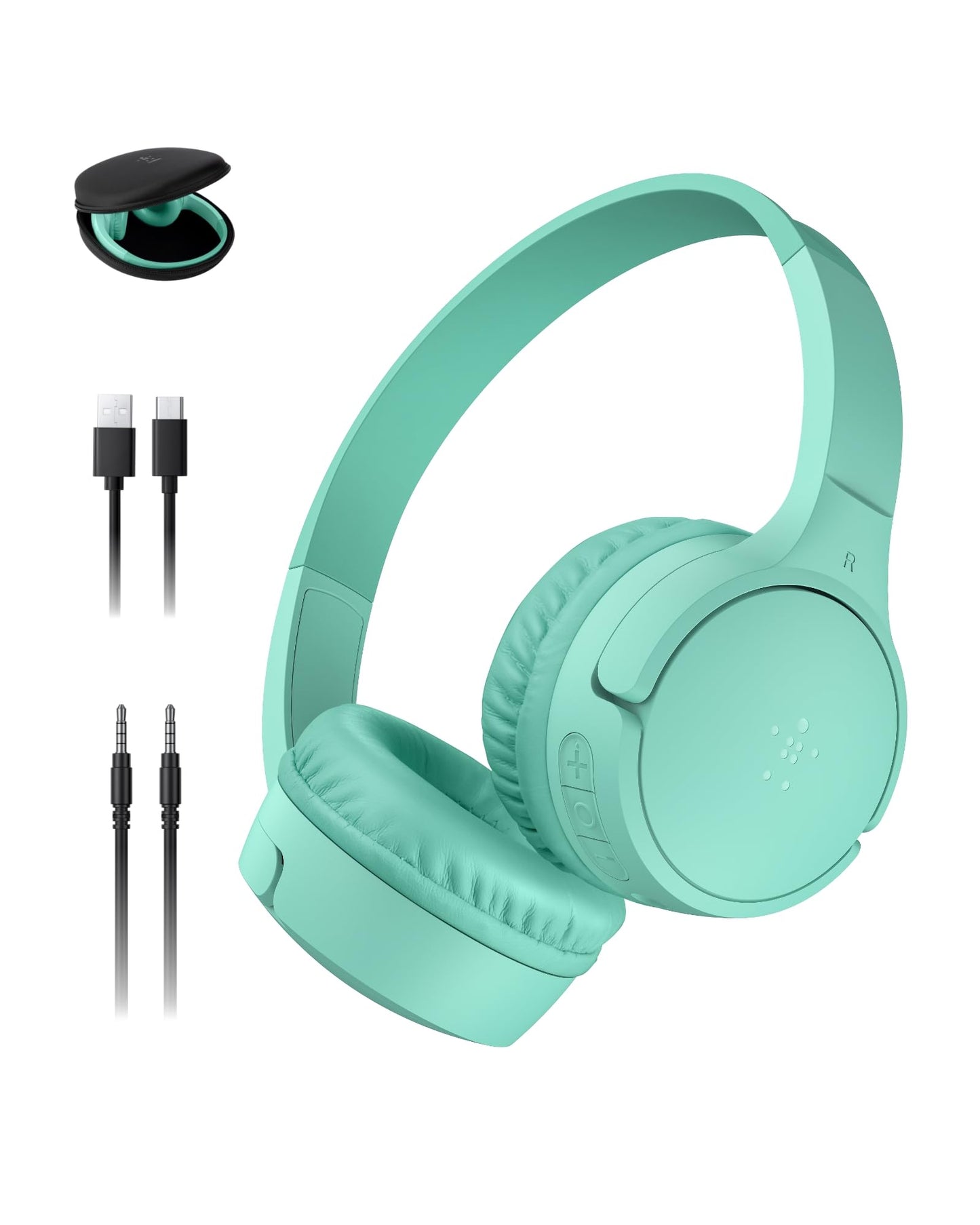 Belkin SoundForm Mini Bluetooth Kids Headphones with Case, 30H Battery Life