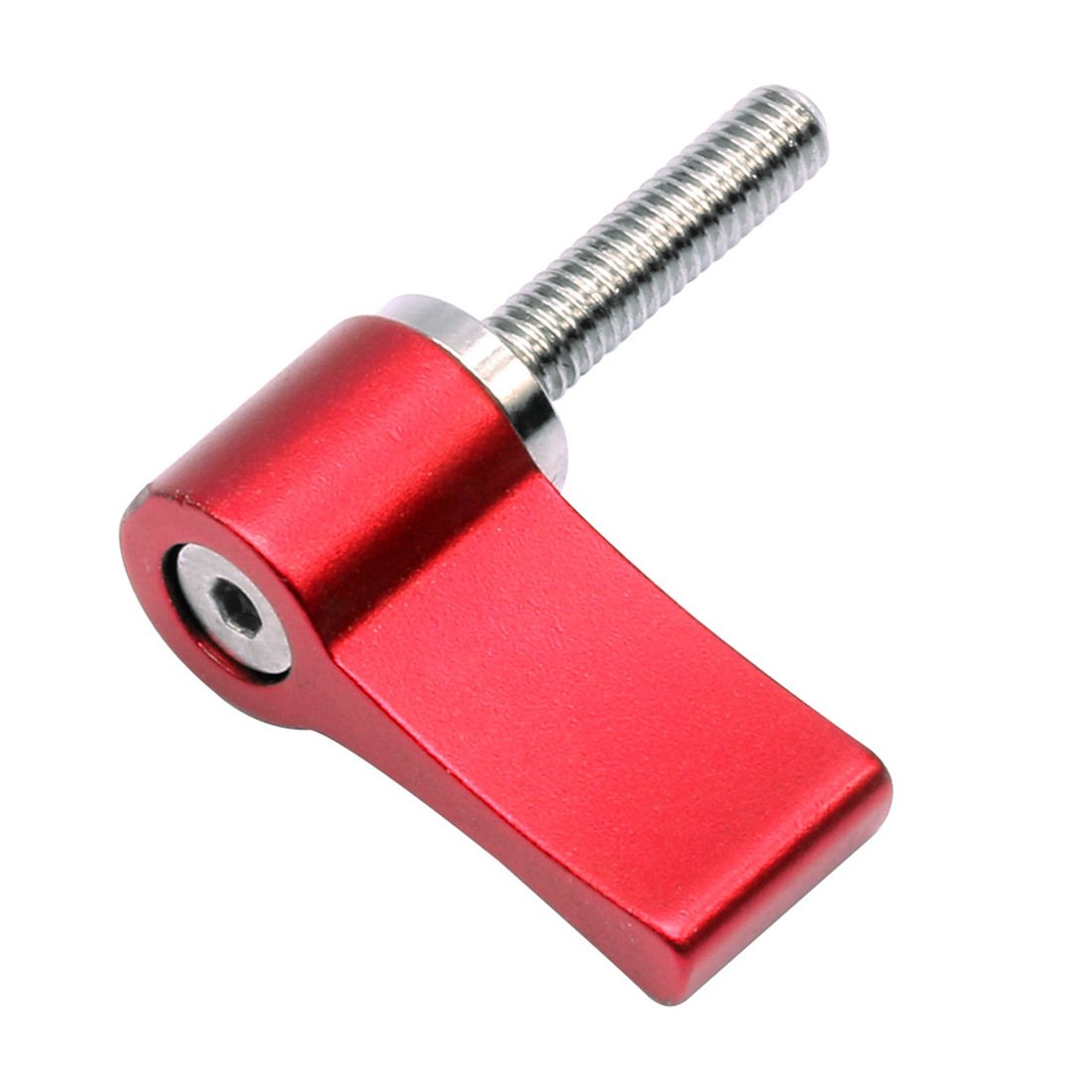 NovelGoal CNC Adjustable Hand Screw M4 M5 M6*12mm 17mm 20mm Tight Lock Screws for DSLR Camera 15mm Rail Rod Follow Focus Accessories (M4x17mm,Red)