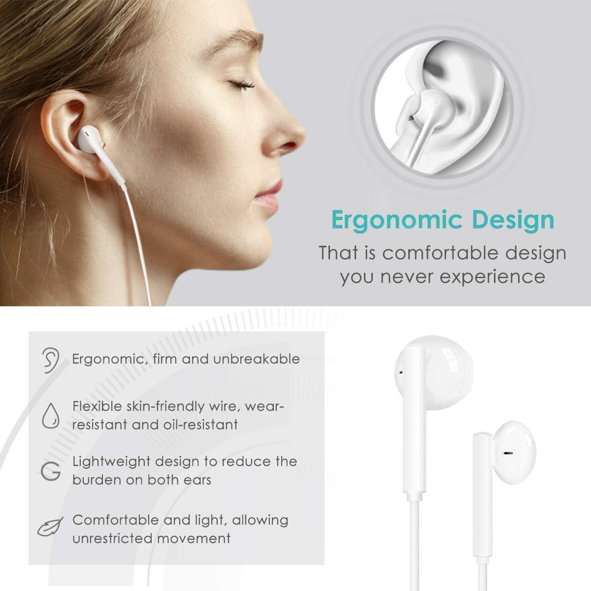 USB C Headphones for iPhone 17/17Pro/16e/15 Type C Earbuds Wired Earphones