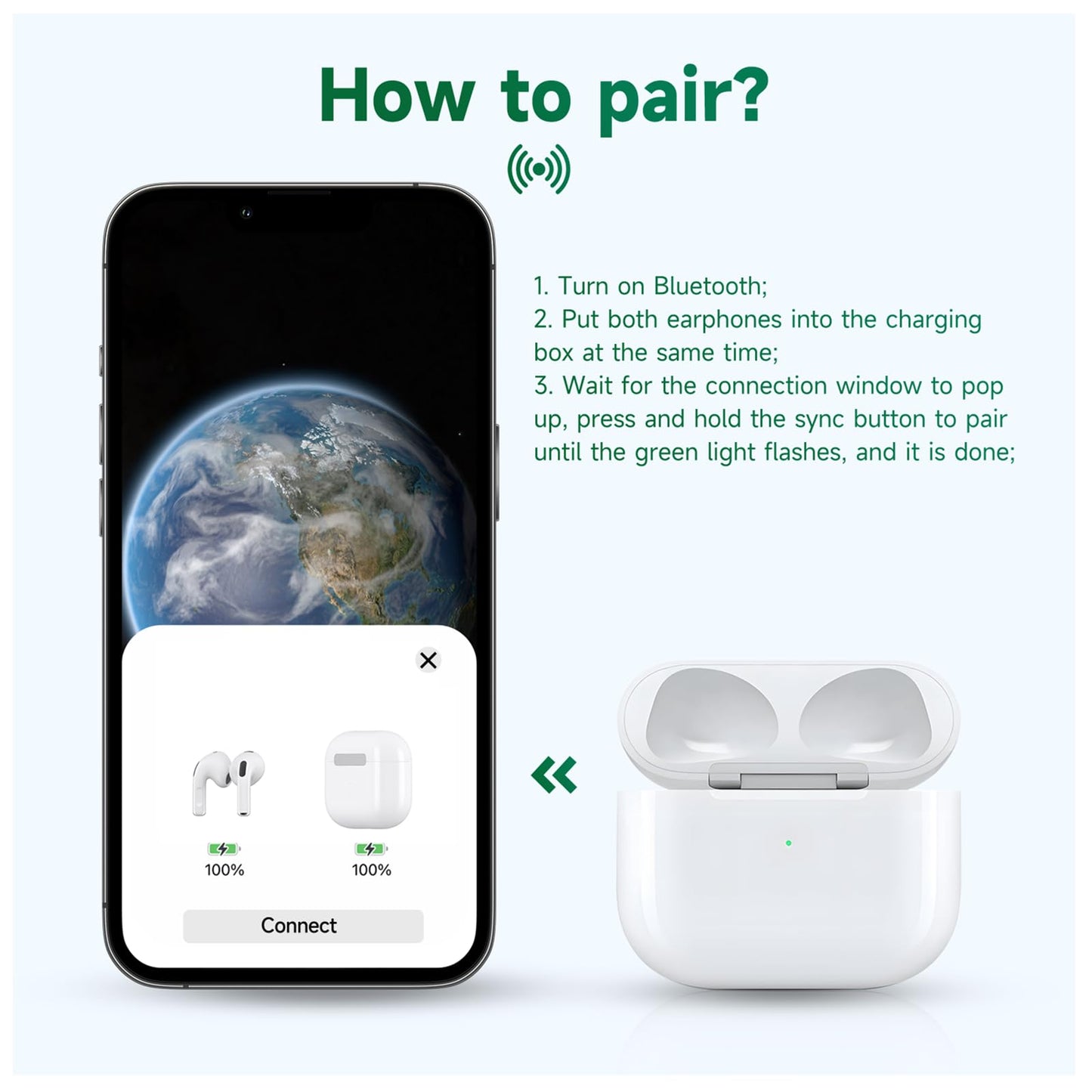 Aelebey Replacement for Airpods 3rd Earbuds Charging Case, Compatible only with Airpods 3 Wireless Charging Case,with Bluetooth Pairing Sync