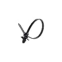 Secure 6 Inch UV Black Winged Push Mount Cable Ties for Cable Management & Organization - Durable, Easy Install for Home & Office - 100 Pack