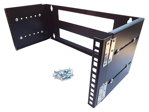 CNAweb 4U 19-Inch Hinged Extendable Wall Mount Bracket Network Equipment Rack - Black