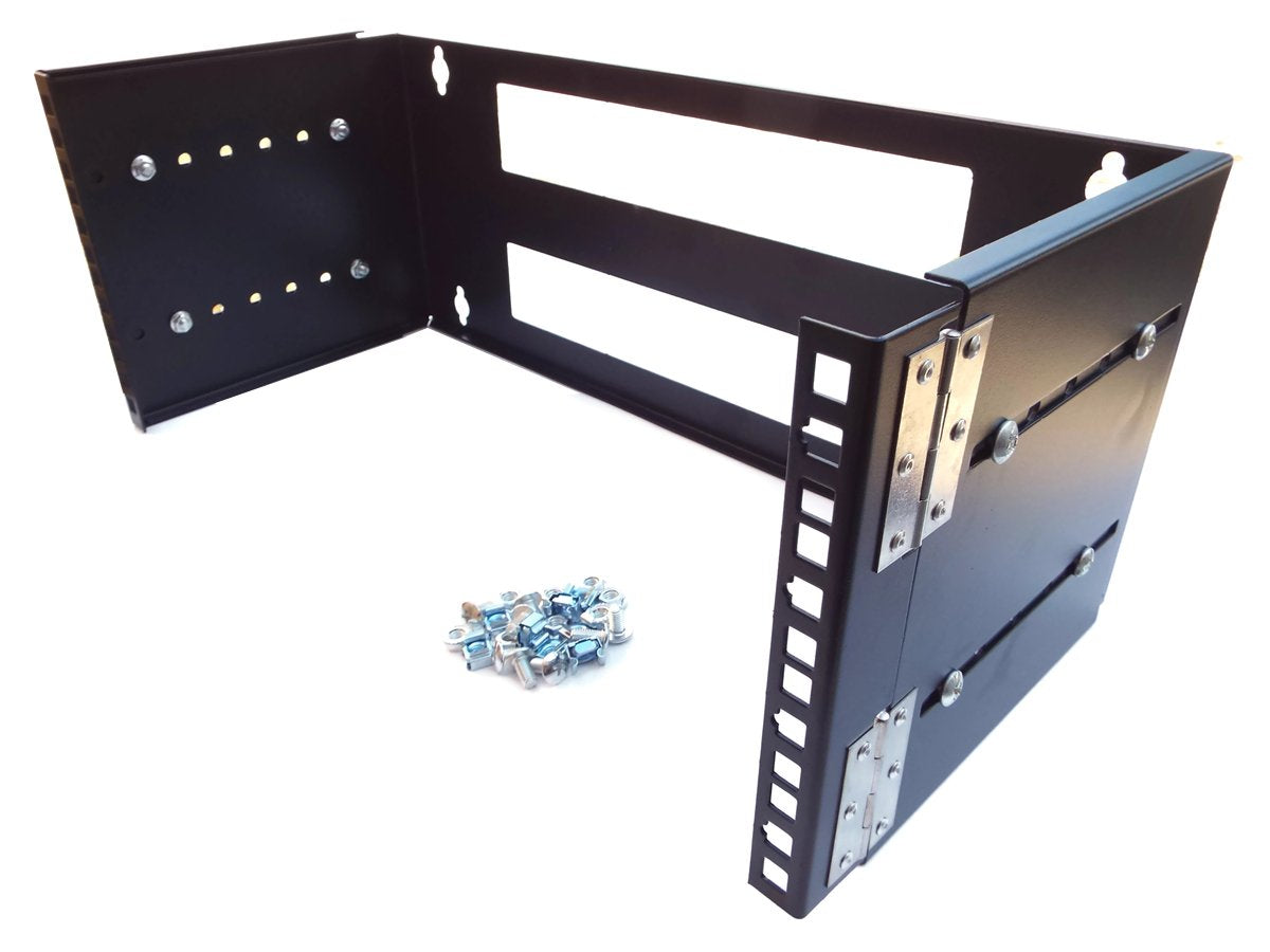 CNAweb 4U 19-Inch Hinged Extendable Wall Mount Bracket Network Equipment Rack - Black