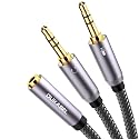 DUKABEL Gold-Plated & Strong Braided Y Splitter Audio Cable - Separate Microphone & Headphone Port Gaming Headset Earphone Adapter - TopSeries (12inch