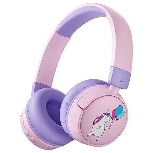 Sparks Plus Kids Headphones Bluetooth for Girls, Toddler Headphones Wireless for School, 85/95dB Volume Limited, 50H Playtime, Bluetooth 6.0, Built in