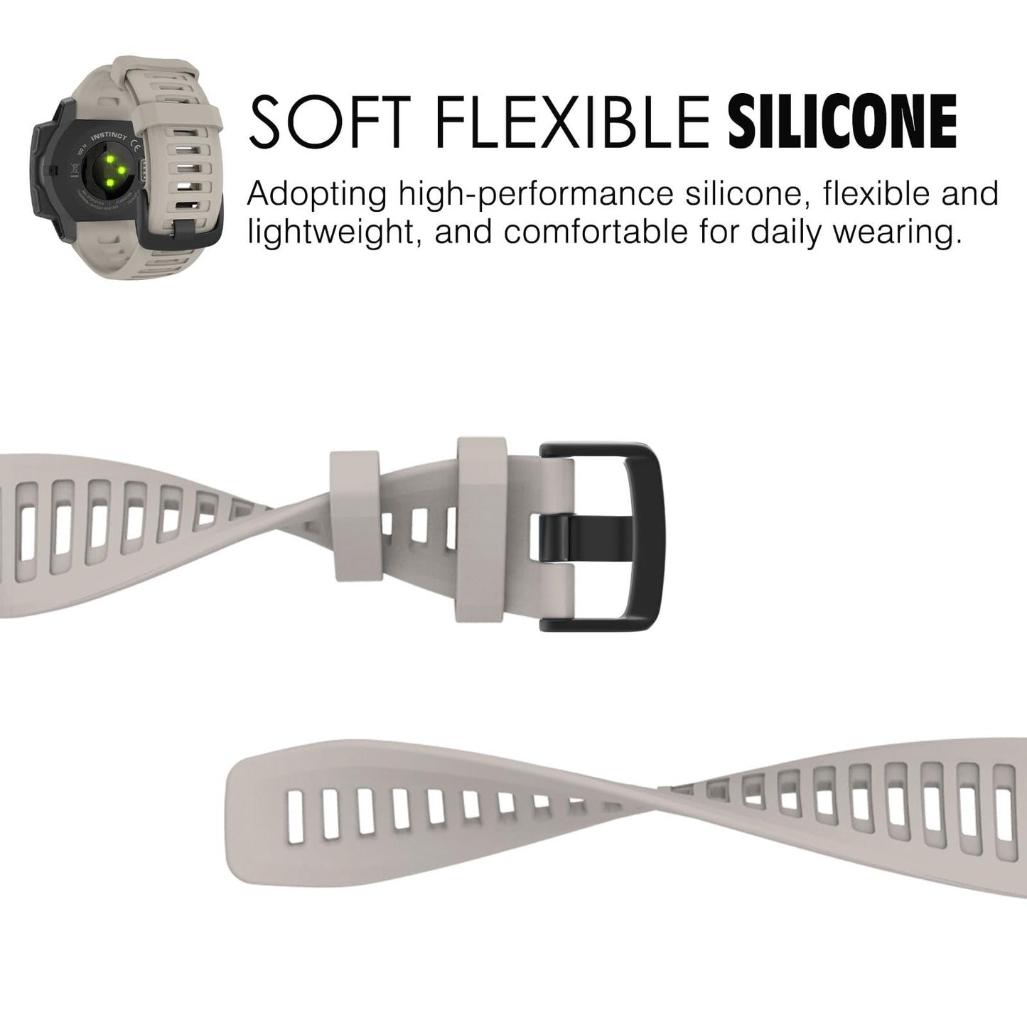 MoKo Silicone Watch Band Compatible with Garmin Instinct & Instinct 2