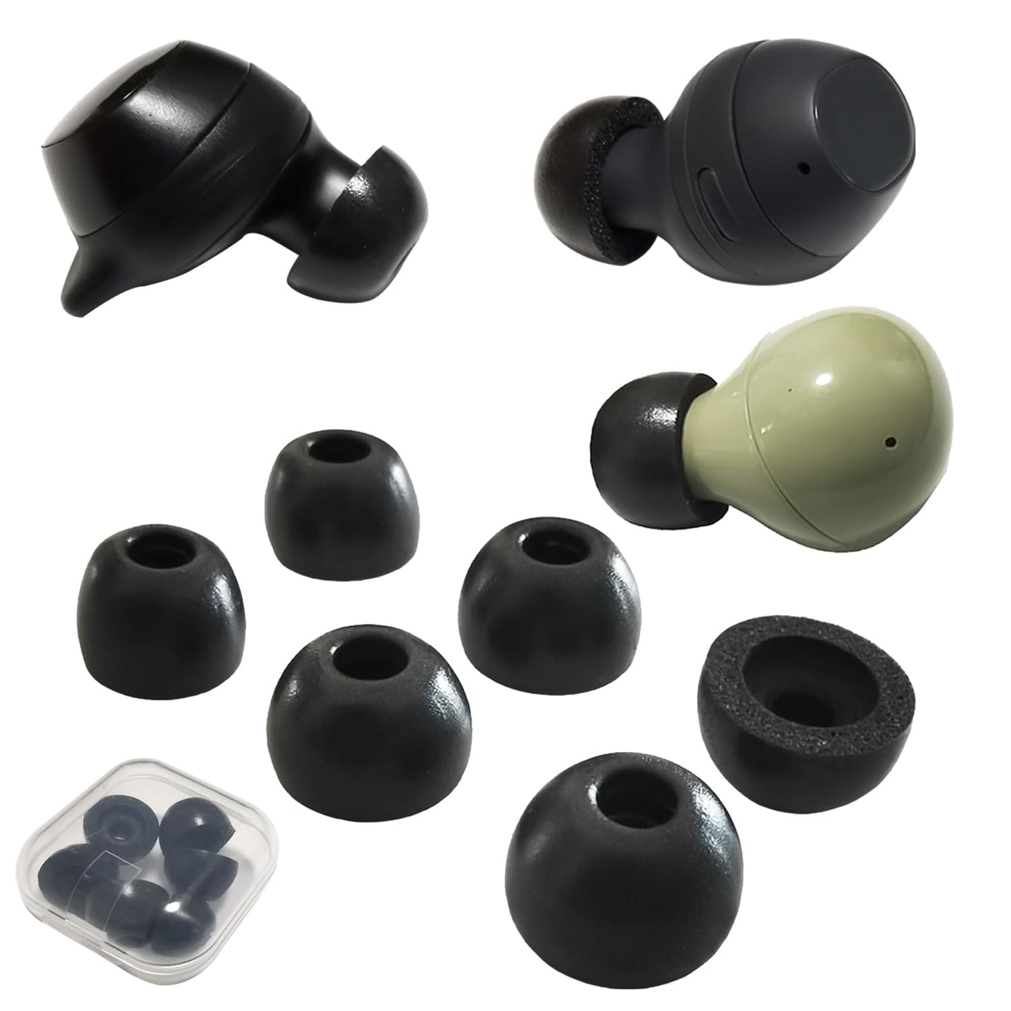 Memory Foam Ear Tips for Samsung Galaxy Buds 2 / Buds FE/Buds+, 3 Pairs S/M/L Replacement Galaxy Earbuds Tips, Noise Isolating Comfort Secure Fit