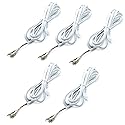 Sscon 5Pcs 6P4C RJ11 to 4 Spade Lug Telephone Cord Cable Connector (White 6.6Ft)