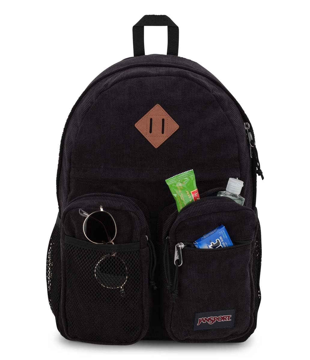 JanSport Granby Remix Backpack - Work, Travel, or Laptop Bookbag, Black Corduroy