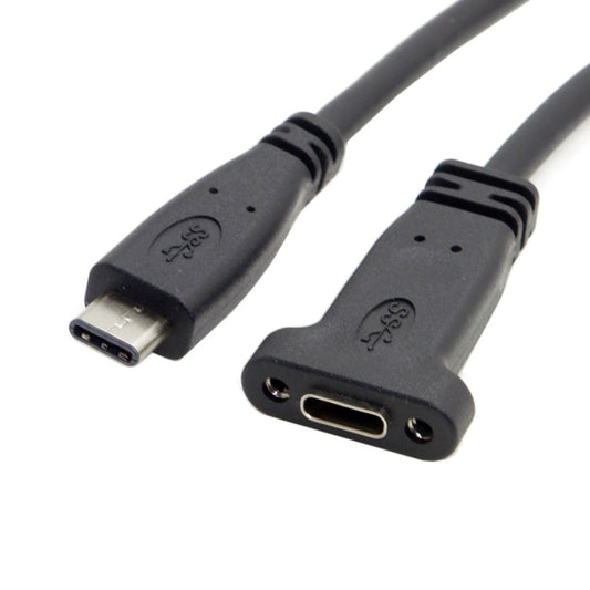 cablecc USB-C USB 3.1 Type C Male to Female Extension Data Cable with Panel Mount Screw Hole