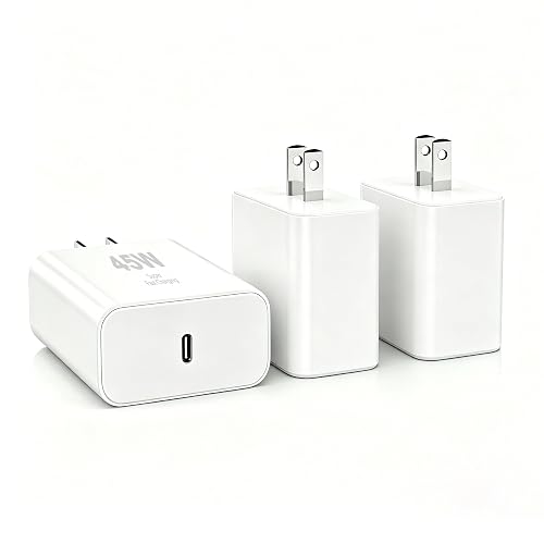 45W Samsung Super Fast Charger Block,3Pack Type C Charger Fast Charging Plug Android Phone Chargers USB C Wall Charger Power Adapter Compatible