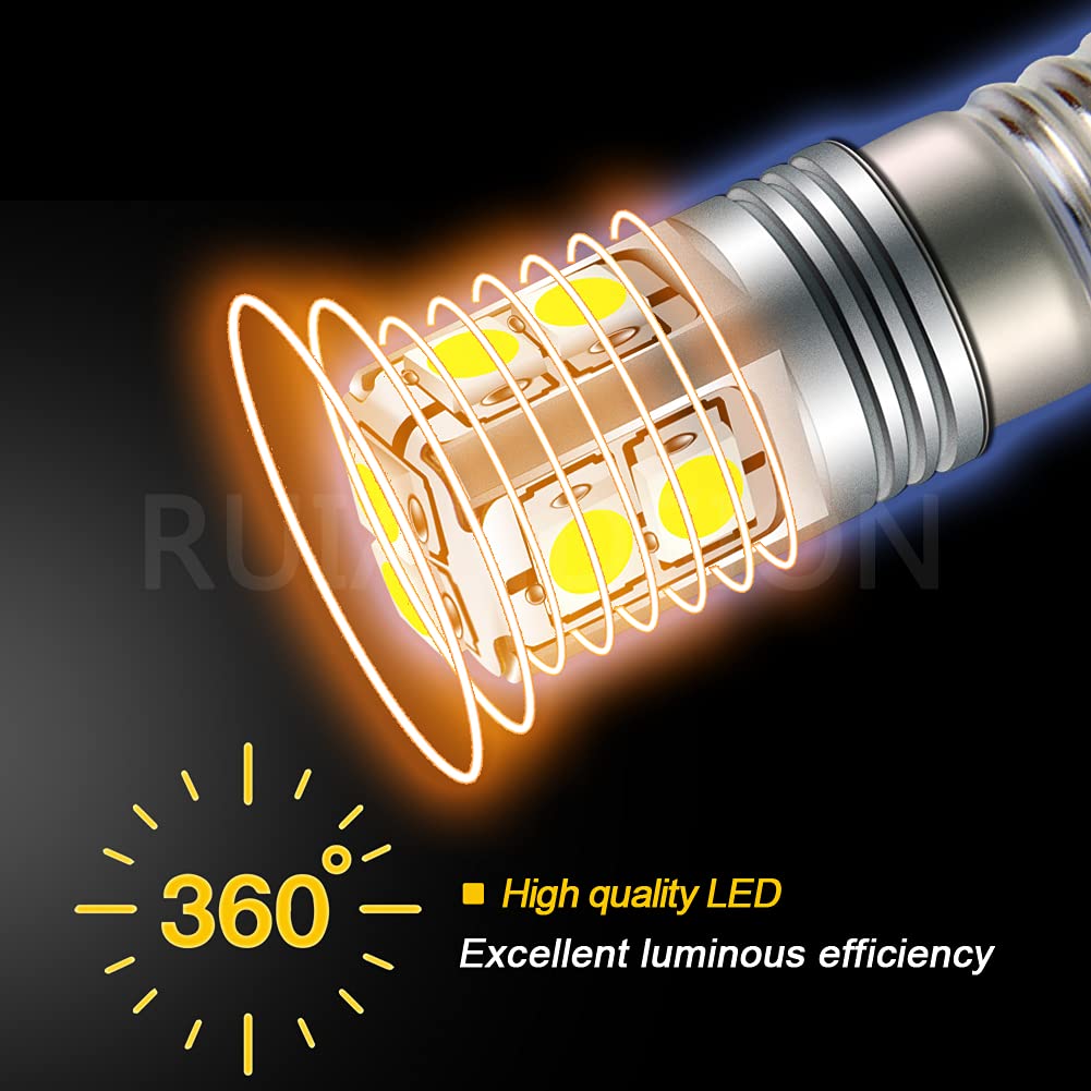 Ruiandsion E10 LED Bulb 6-40V 3030 10SMD Chips White LED Bulb for Headlamps Flashlights Torch Bike Work Light Non-Polarity