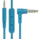 EARLA TEC Replacement Audio Cable Cord Extension Wire for Bose QuietComfort QC25 QC35 Headphones with in line Mic Volume Control (Blue)