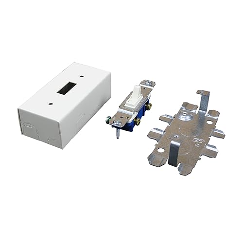 Legrand Wiremold V5719 Metal Raceway for Extending Power, 500 and 700 Series, 15 Amp Single Pole Switch and Box Kit, Ivory (1 Pack)