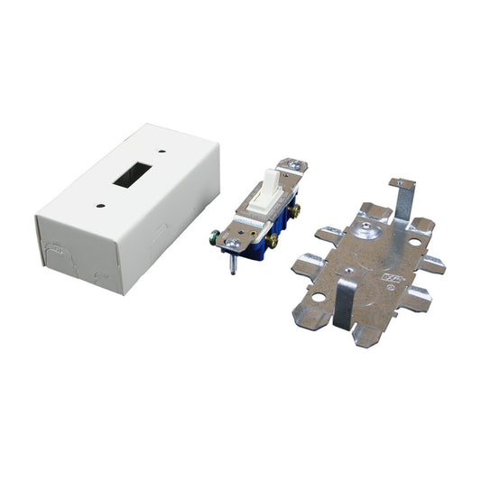 Legrand Wiremold V5719 Metal Raceway for Extending Power, 500 and 700 Series, 15 Amp Single Pole Switch and Box Kit, Ivory (1 Pack)