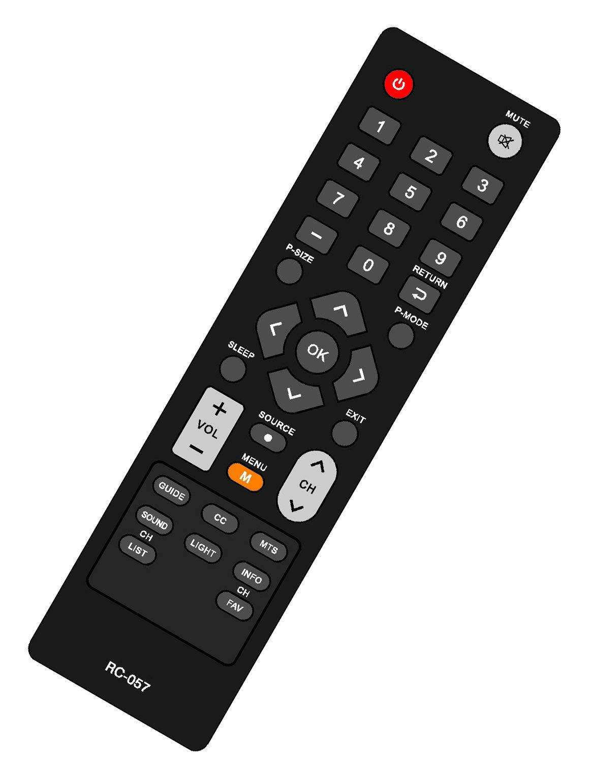 RC-057 TV Remote Control Compatible with COBY TVs
