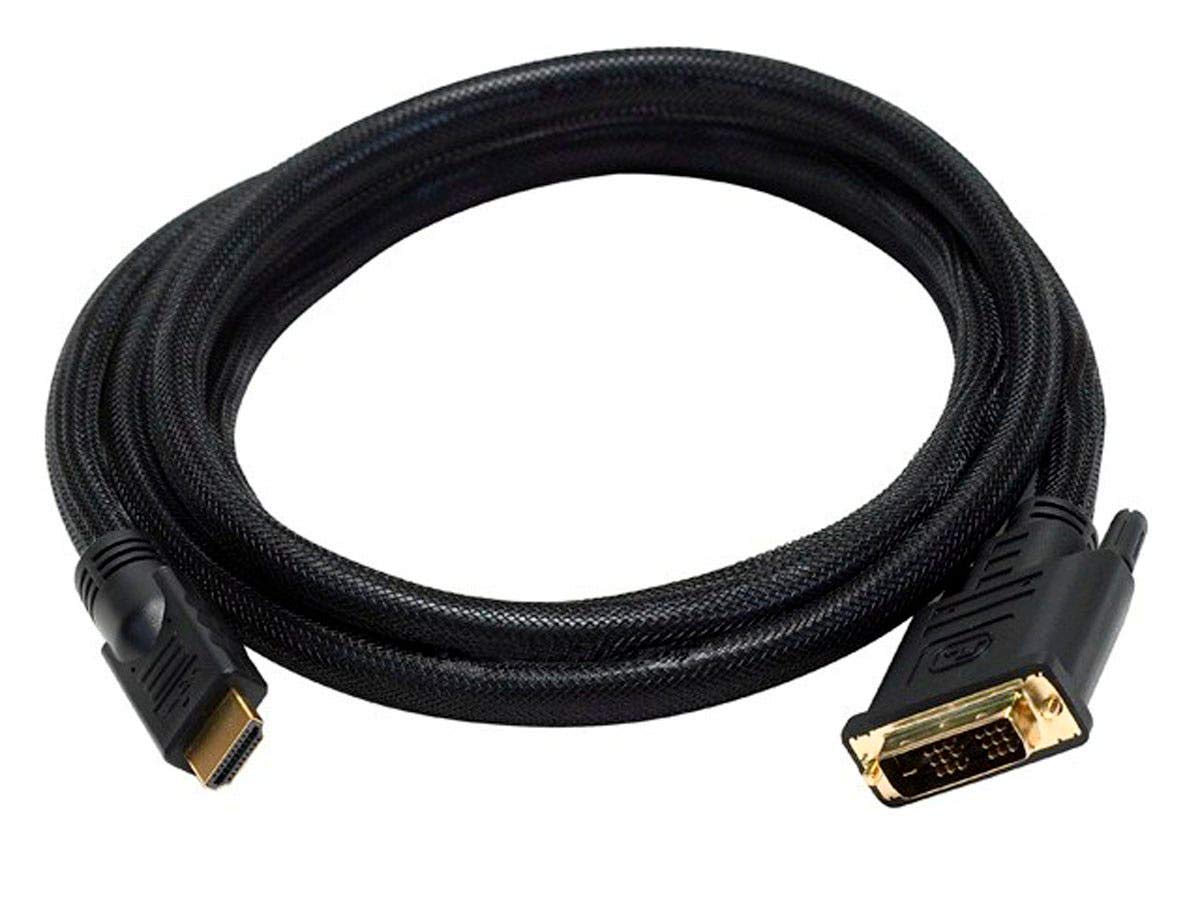 Monoprice HDMI to DVI Adapter Cable - CL2, High Speed with Net Jacket, 24AWG, 6 Feet, Black