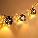 Vigdur Lantern String Lights, Star String Lights Plug in with 10 Clear G40 Bulbs and Star Plastic Lamp Shades, Connectable Moroccan Decoration Light