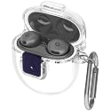 Geiomoo PC Cover for Google Pixel Buds 2a (2025) Case, Flexible Scratch Resistant Protective with Carabiner (Clear)