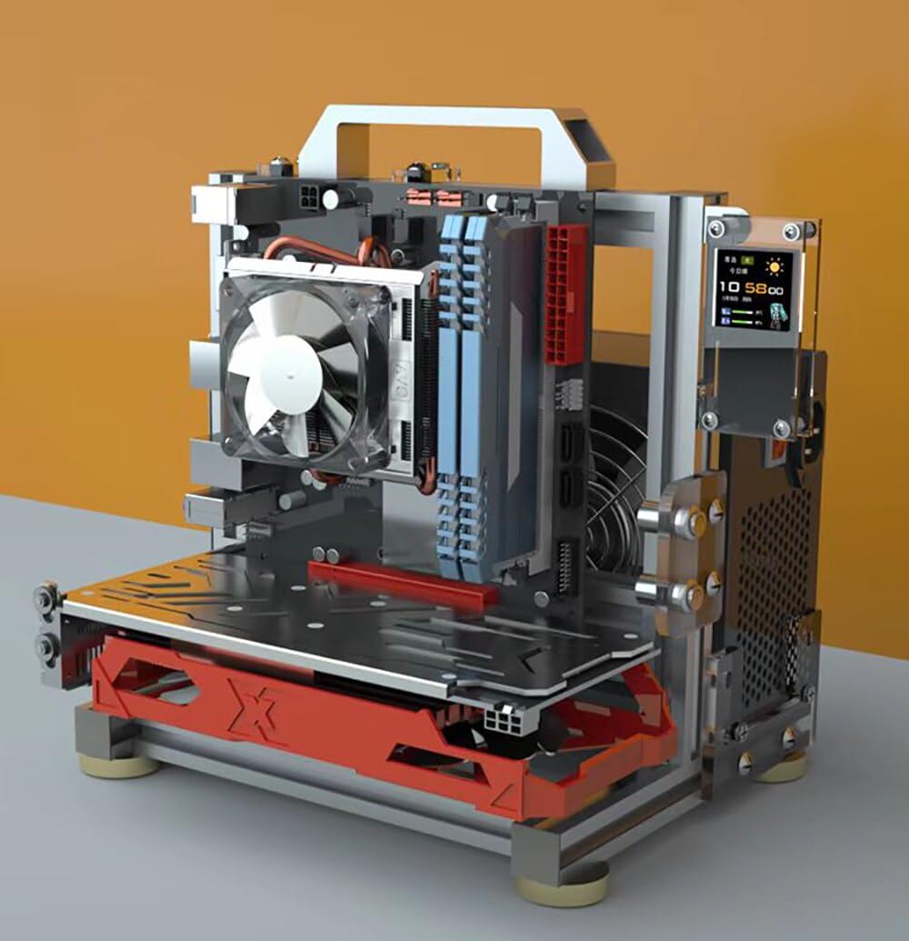 ATX Computer Case PC Test Bench Vertical Overclocking Open Aluminum Frame Chassis Rack DIY Computer Motherboard Case Rack Creative Personality Open PC