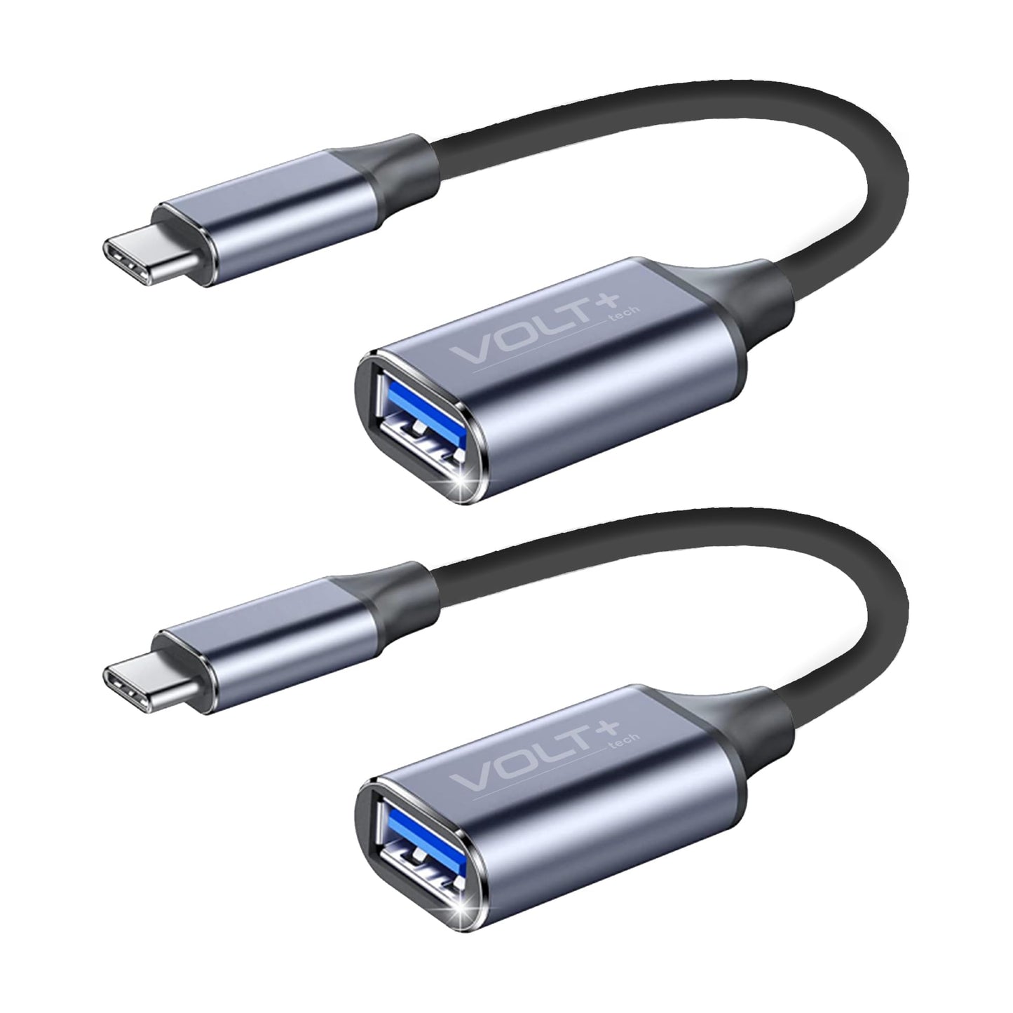 USB-C 3.1 to USB Adapter [2 Pack] 5Gbps Cable On The Go Type C Male to USB A Female Adapter Compatible with MacBook, iPhone 17/16/15 Pro…