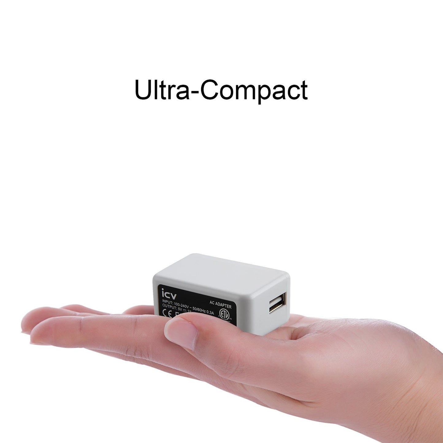 icv USB Wall Charger - 5V 2A 10W AC Power Adapter with US Plug for Phone, Tablet and Other Related USB Powered Devices Small and Lightweight