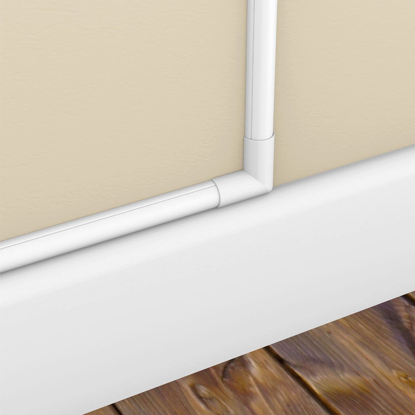 D-Line Medium Cable Raceway Flat Bend, for use with 1.18" (W) x 0.59" (H) Cable Cover - 5-Pack, White