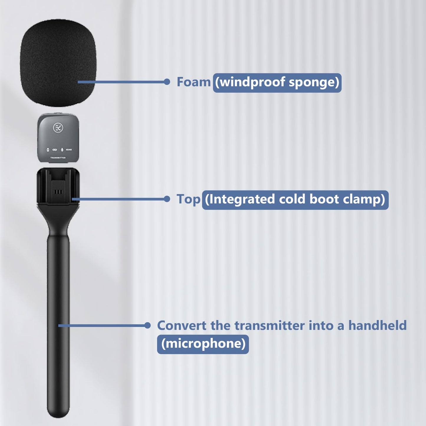 DJI Mic Holder Microphone Stand Handheld Interview Mic Holder for RODE & DJI Wireless GO,Compatible with Lavalier Rigs, Flag Stations, Vlogging