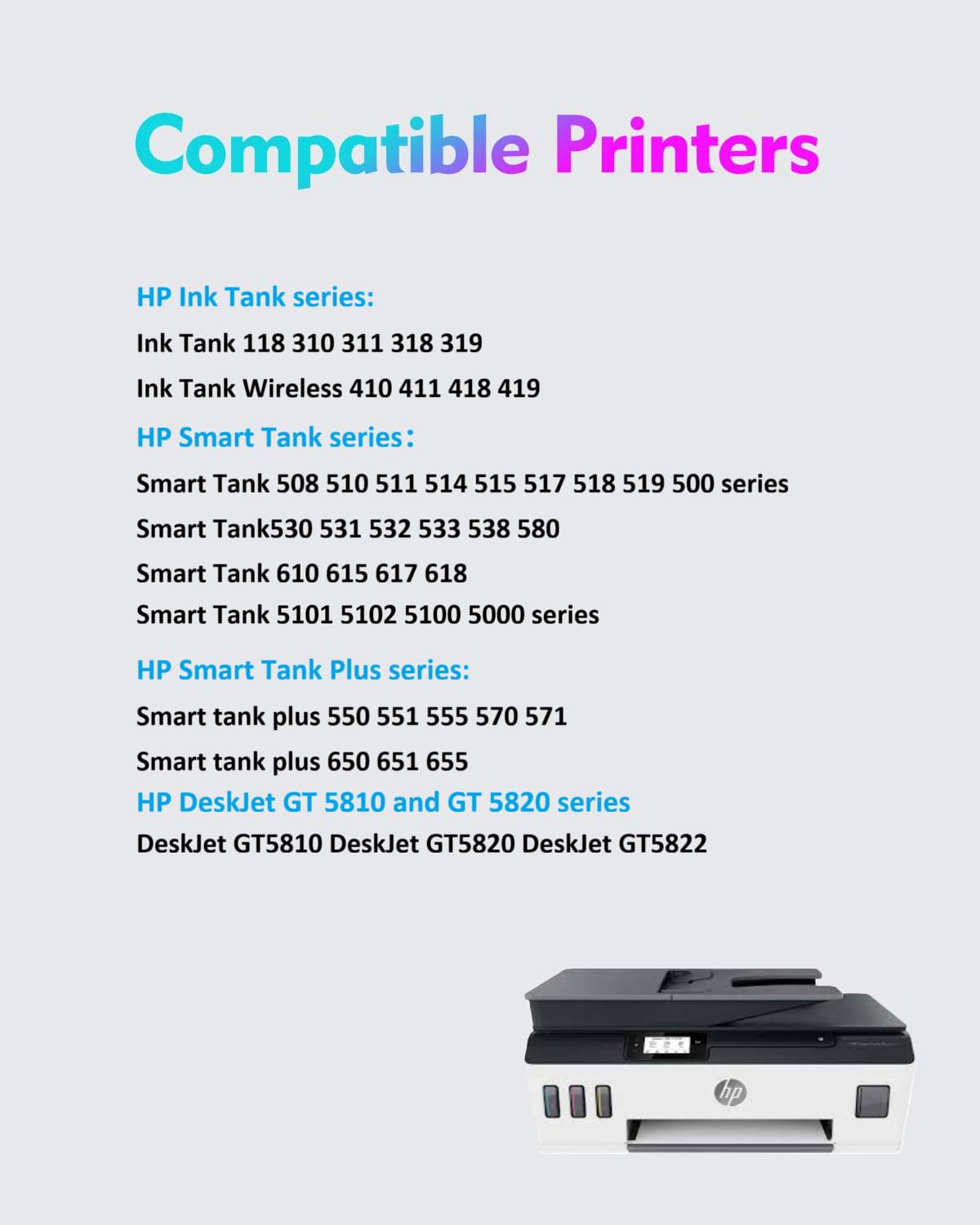 GT52 Tri-Color M0H50A Printhead for HP Smart Tank Plus 651 650 551 550 570 580 Smart Tank 5101 5102 5100 5000 Series Smart Tank 510 515 530 580 610
