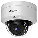 4COVR 5MP PoE Security Camera, Outdoor Vandal Wired Surveillance Dome IP Camera with Mic, IK10 Vandal-Proof IP67, Smart Human/Vehicle Detection, 100ft