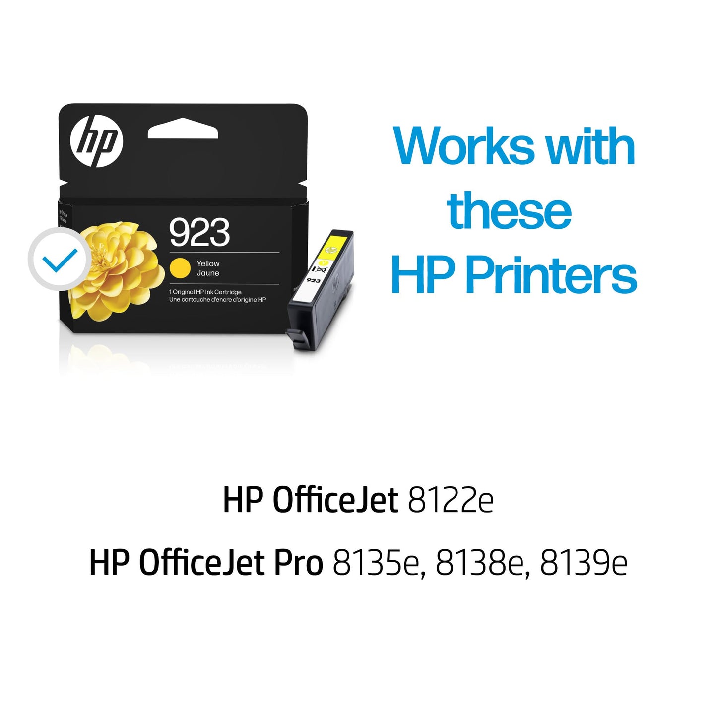 HP 923 Yellow Ink Cartridge | Works with OfficeJet 8120, Pro 8130 Series | 4K0T2LN