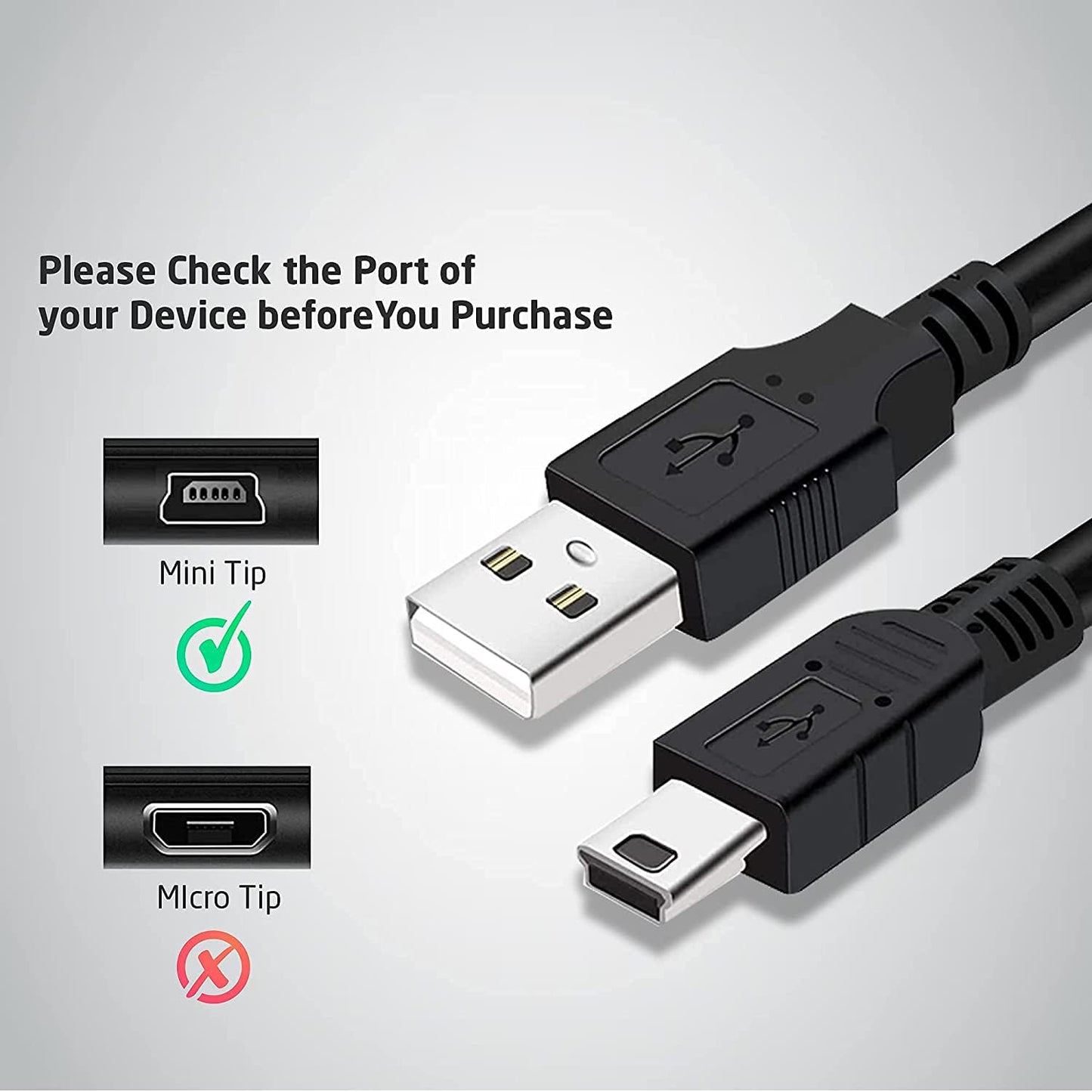 Mini USB Charger Cable for TI 84 Plus CE Calculator - USB Charge and Data Cord Compatible with Texas Instruments TI84 Plus CE, TI-84 Plus, TI 89