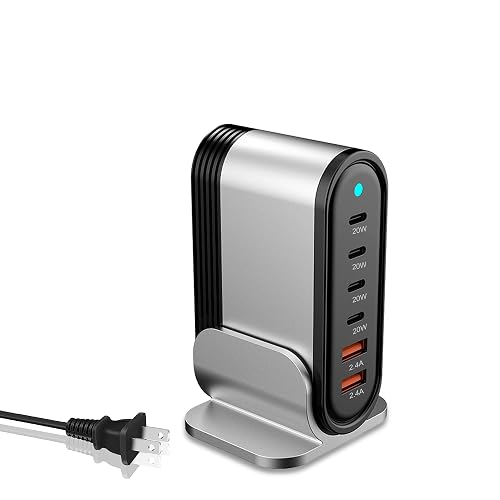 6-in-1 USB Charging Seat, Multi-Port Hub, Fast Charging Wall Charging Station, Power Adapter Socket for Phone 16 15 14 13 12 11 XS XR X SE 8 7