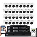 GW Security 64 Channel 12MP 4K @30FPS Face Recognition Human/Car Smart AI Detection PoE Security Camera System with 32 x 12MP (4512x2512P) IP Color