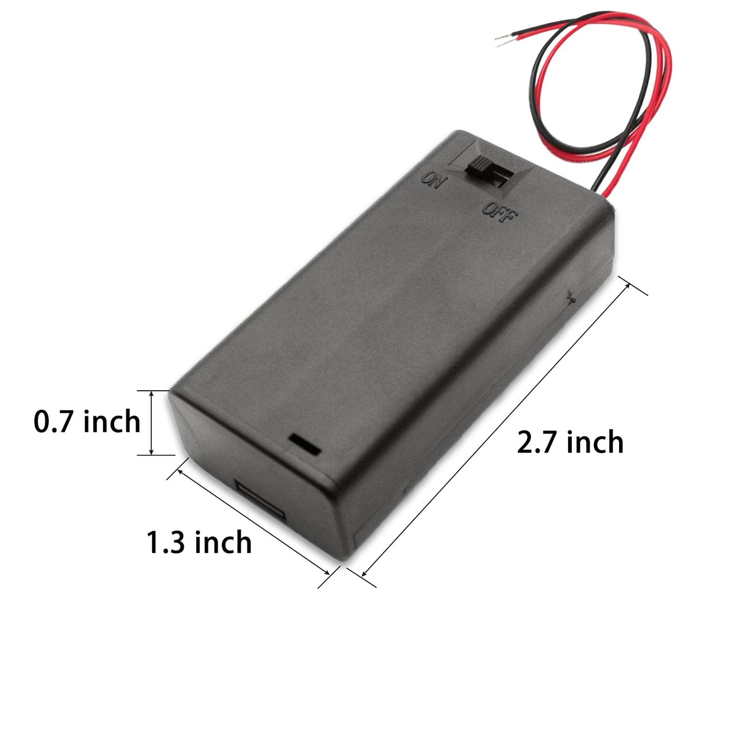 2AA Battery Holder, 6 Pcs 2 x 1.5V AA Battery Case with Switch, 2X 1.5V AA Battery Caddy Wire Leads for Electronic DIY