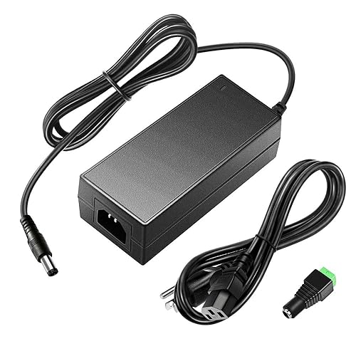 SHNITPWR 12V 5A 60W Power Supply Adapter AC DC Converter 100V~240V to 12 Volt 5 Amp Transformer 5.5x2.5mm Plug for 5050 3528 LED Strip Light 3D…