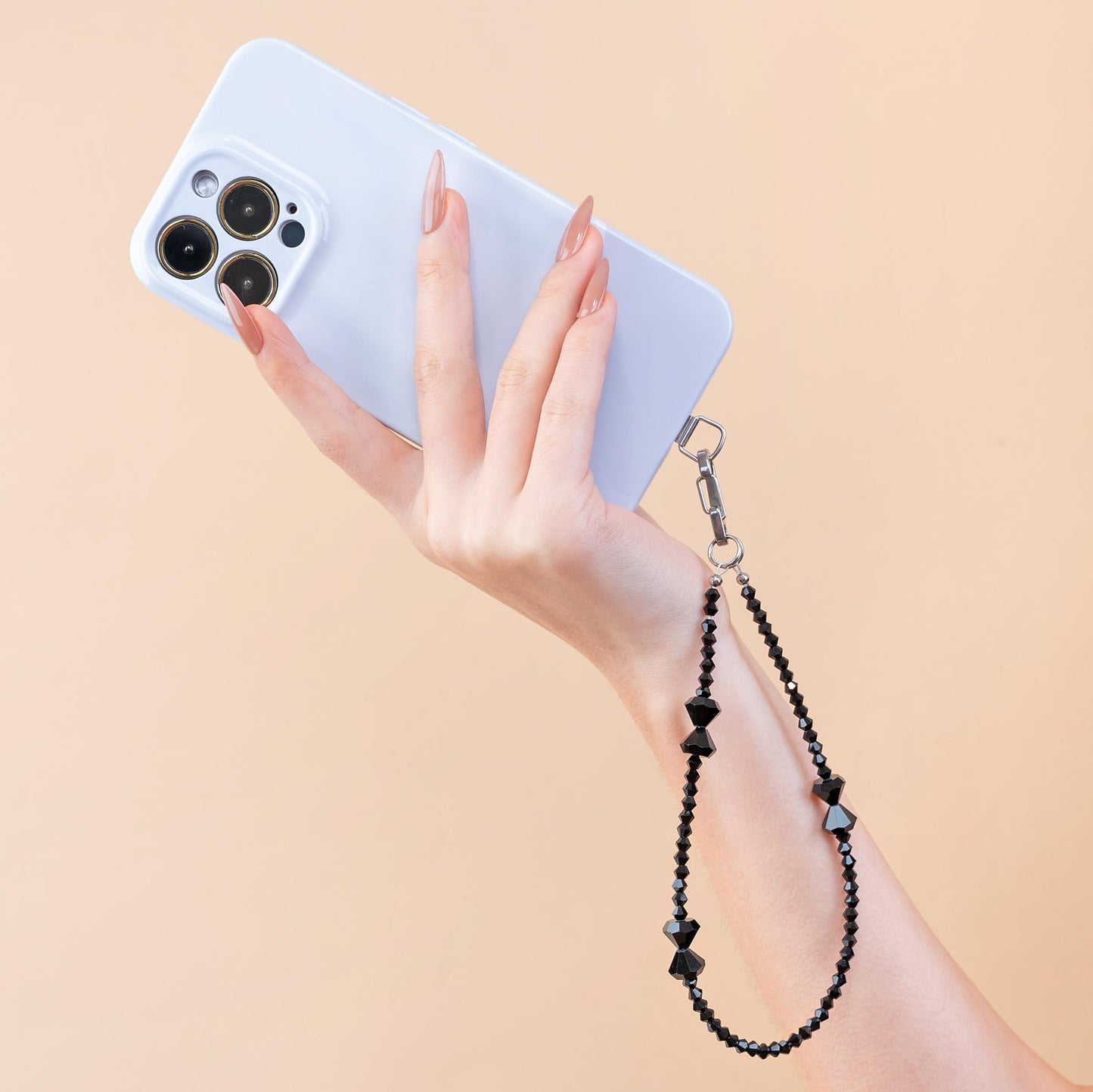 SENLLY Wristlet Phone Lanyard Charm, Selected K9 Crystal Wrist Strap, Use Stainless Steel Hardware, Jewel Gift for Women