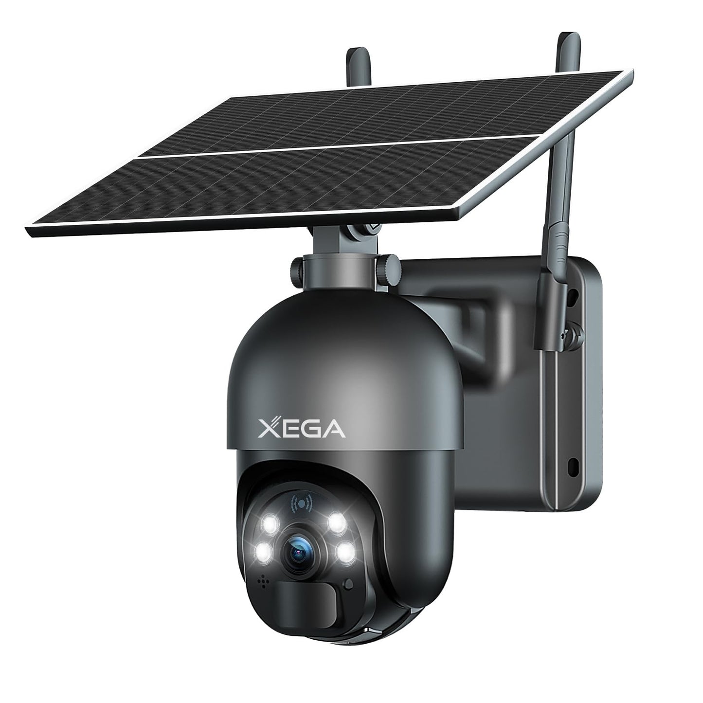 Xega 4G LTE Cellular Security Camera Outdoor Solar Camera Wireless Built-in SIM Card, 2K HD Color Night Vision PTZ 360° View, Smart PIR Motion