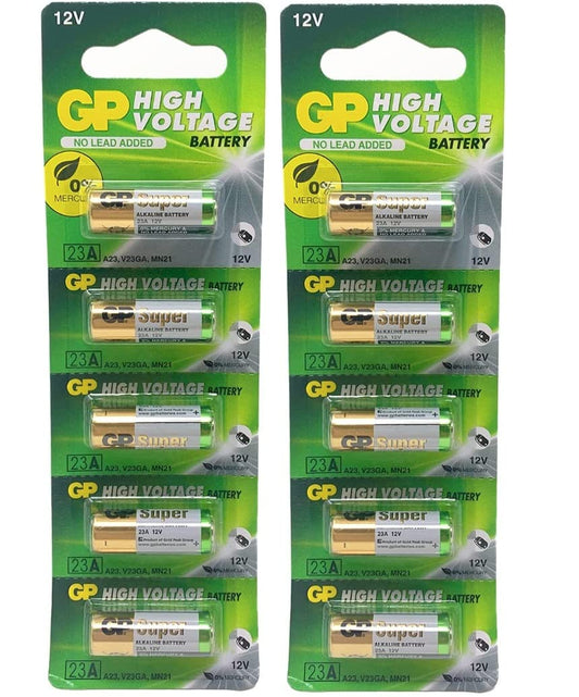 A23 12V Alkaline 23-A replacement battery 23AE GP - 10 Pack