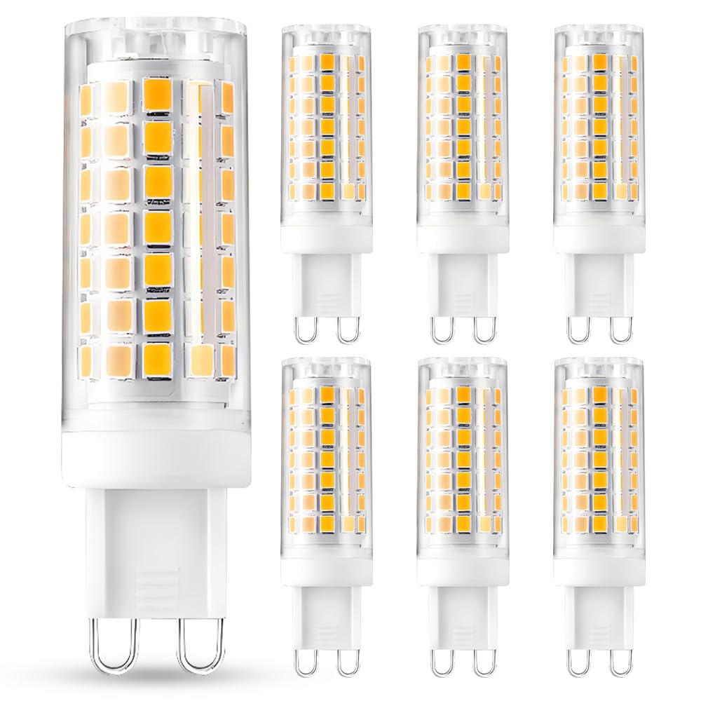 Geminilite G9 LED Bulbs 7W G9 Bi-Pin Base 70W Halogen Bulbs Equivalent Warm White 2700K 800lm T4 Lamp Bulb, Non-Flicker, Non-Dimmable 360°Beam