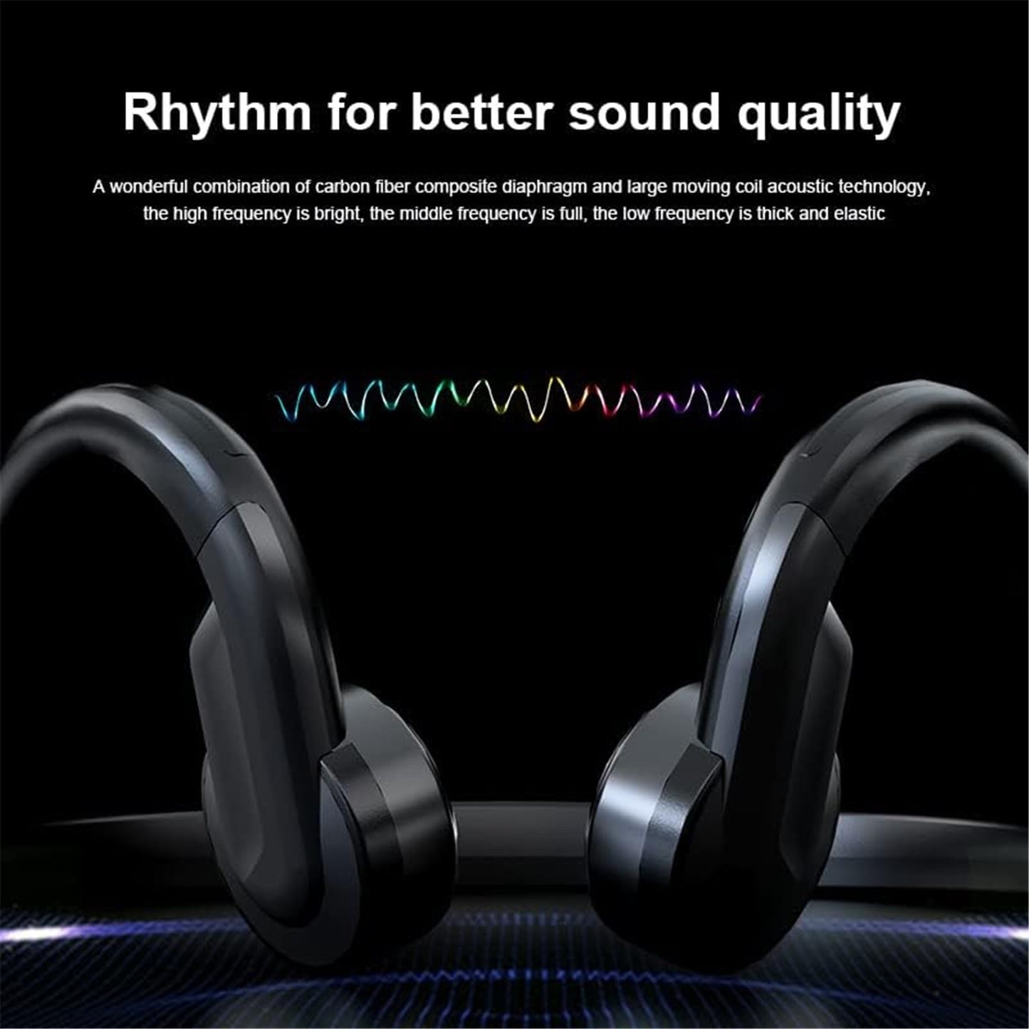 GZCRDZ 3.5mm Wired Bone Conduction Earphones, Open Type Earphones, IP8 Waterproof, Sweat Resistant, Noise reducing Built-in Microphone Suitable