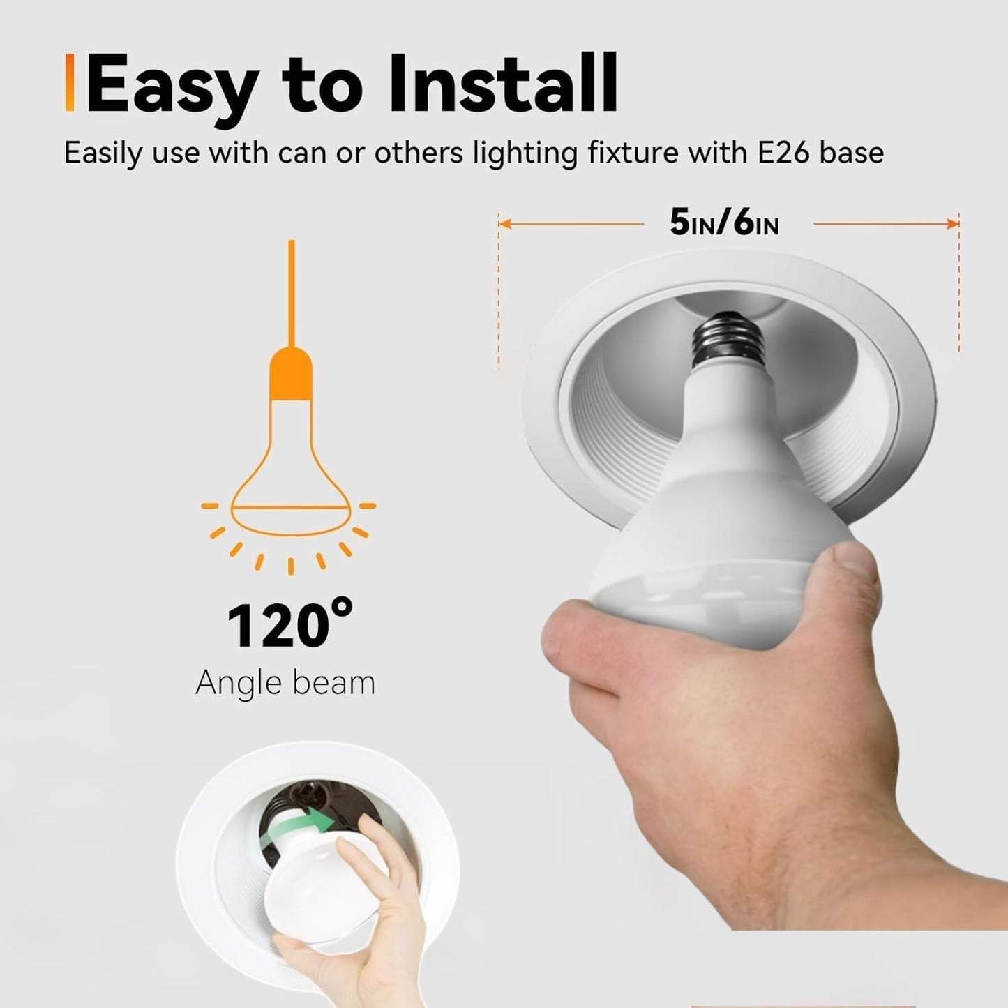 FMLAD BR30 65W Flood Incandescent Light Bulbs E26 Base - 6 Pack