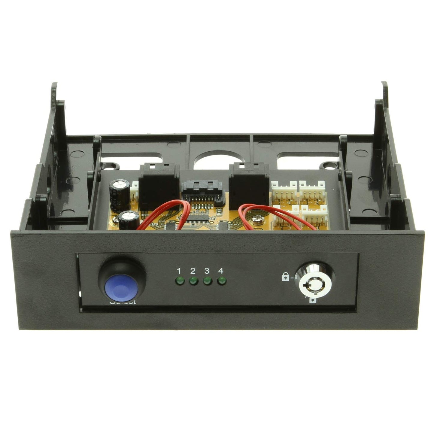 Coolgear 4 Port SATA III Switch 3.5inch Bay Mount Design with KeyLock and LED
