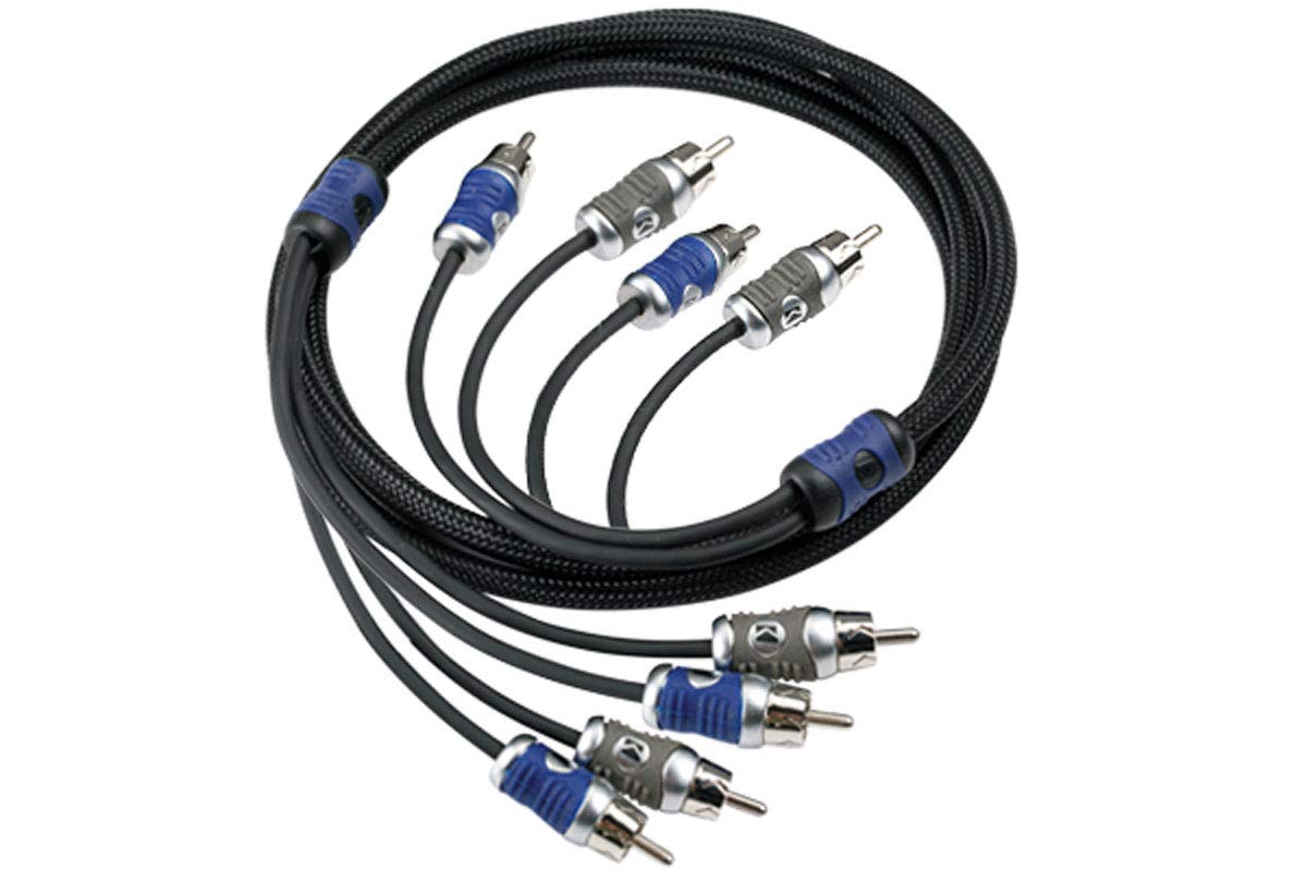 KICKER 46QI44 Q-Series 4-Channel RCA Interconnects, 4.0 Meter