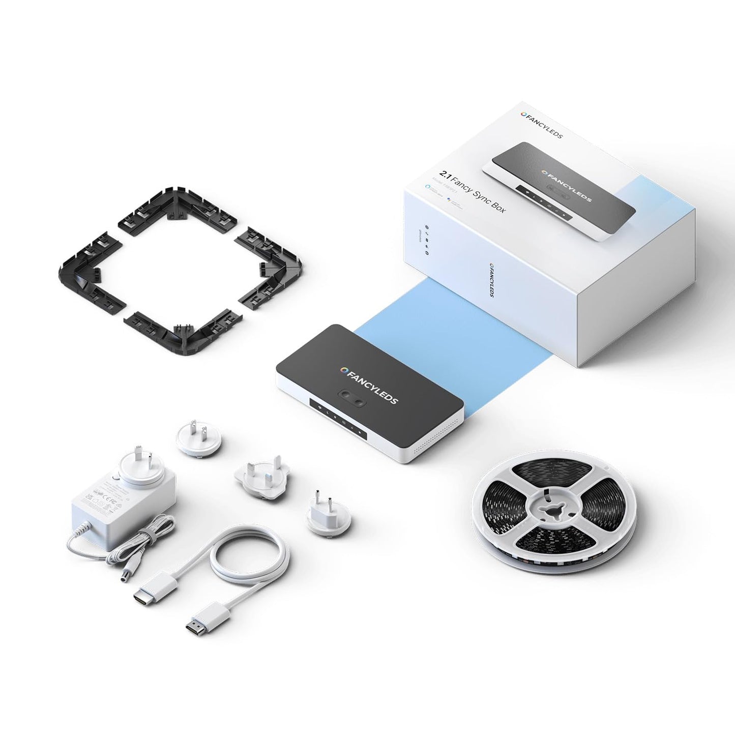 Fancyleds 2.1 Fancy Sync Box Syncing Device with HDMI 2.1, 4K 120Hz, HDR (for 70" to 95" TVs)
