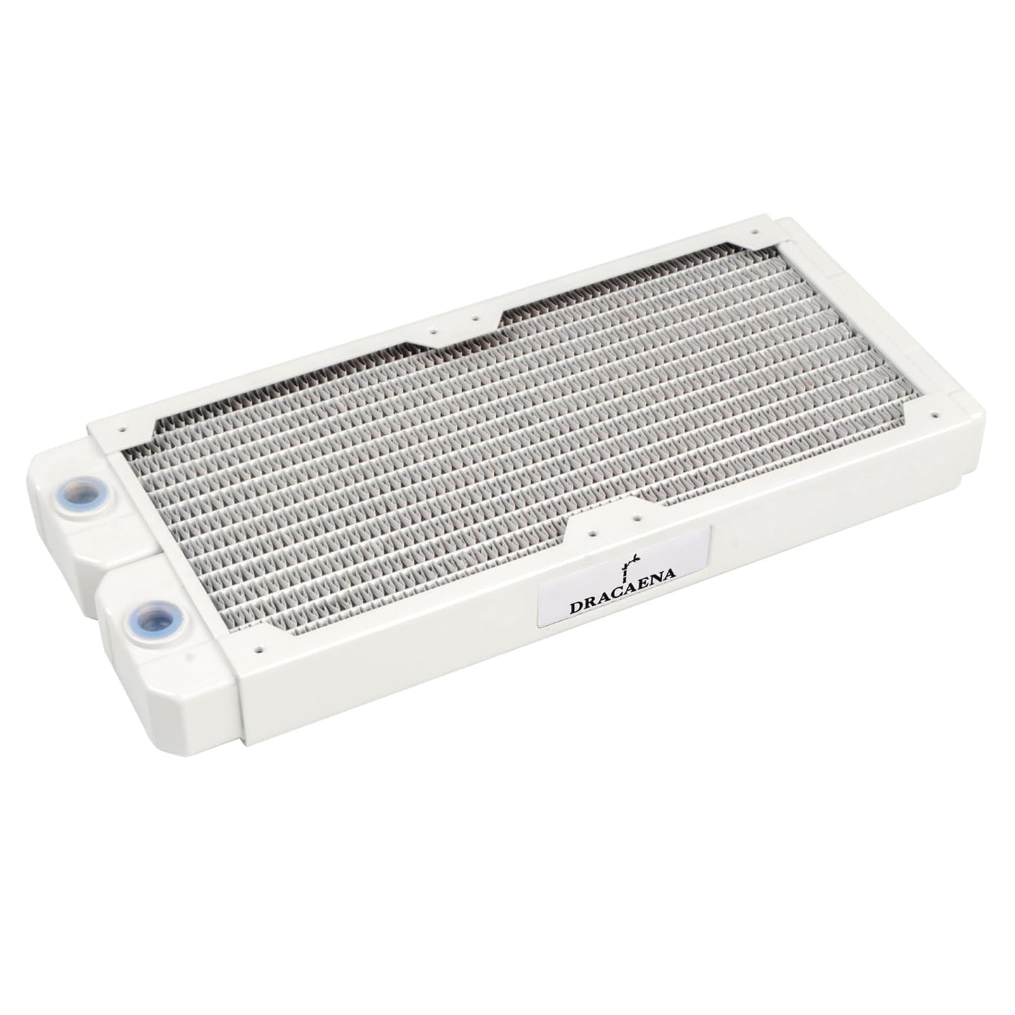 Dracaena.io 240mm Copper PC Radiator for Custom Water Cooling Loop, 28mm Thick, 2x120mm Fan Mount, Dual G1/4 Thread Ports, Liquid Cooling Radiator