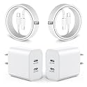 iPhone Charger Fast Charging,2Pack Dual Port USB C Fast Wall Chargers Block with 6FT USB C Cable for Apple iPhone 17e/17 Pro Max/17Pro/Air/iPhone